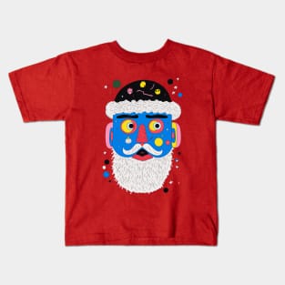 Santa's Portrait Spectacle in the Midnight Magic Kids T-Shirt